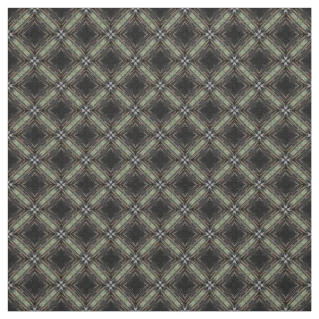 Silbergraues, grünes, schwarzes Fliesenmuster Stoff (Muster)