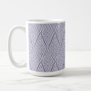 Silbergraues Kunst-Diamant-Strickmuster Kaffeetasse