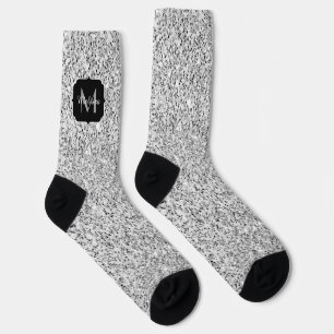 Silbergraues Licht Glitter Funkeln Monogramm Socken