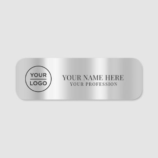 Silbergraues Logo Mitarbeiter magnetisch, Sicherhe Namensschild