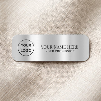 Silbergraues Logo Mitarbeiter magnetisch, Sicherhe Namensschild
