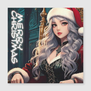 Silberhaar-Weihnachtsmann – Frohe Weihnachten Magnetkarte