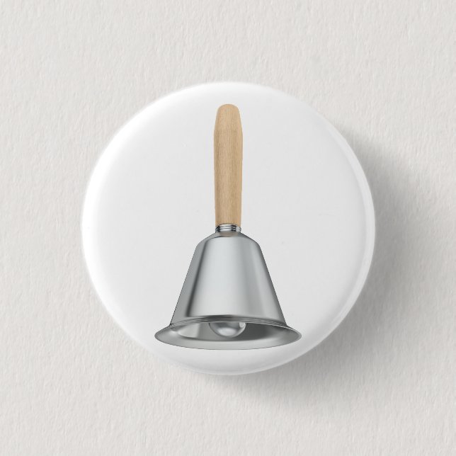 Silberhandglocke mit Holzgriff Button (Vorderseite)