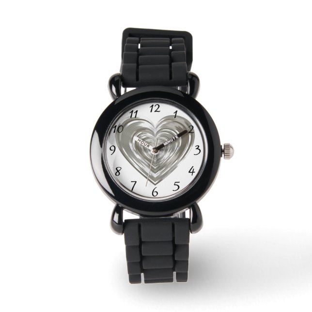 Silberherz Armbanduhr (Vorderseite)