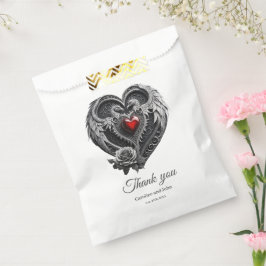 Silberherz mit Flügeln Geschenktütchen