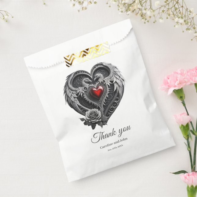Silberherz mit Flügeln Geschenktütchen (Versiegelt)