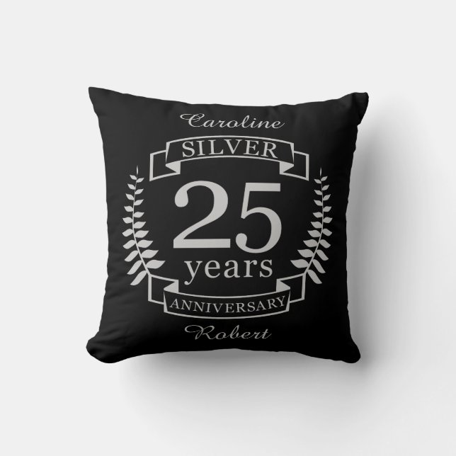 Silberhochzeit 25 Jahre Kissen (Vorderseite)