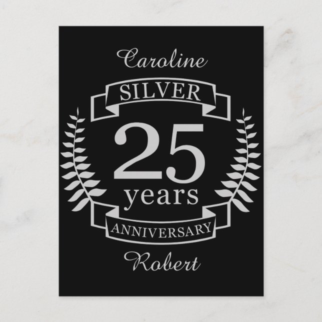 Silberhochzeit 25 Jahre Postkarte (Vorderseite)