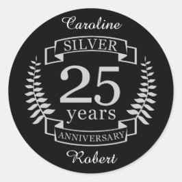 Silberhochzeit 25 Jahre Runder Aufkleber