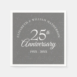 Silberhochzeit 25. Jubiläum Sternenstaub Konfetti Serviette