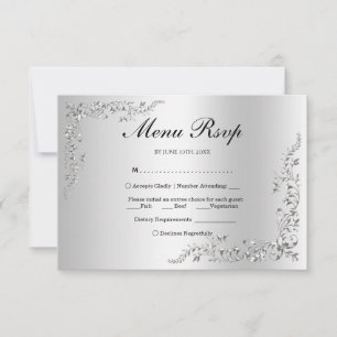 Silberhochzeit-Menü Rückantwort RSVP Karte