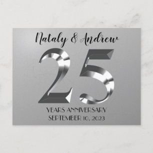 Silberhochzeit Metallisch Postkarte
