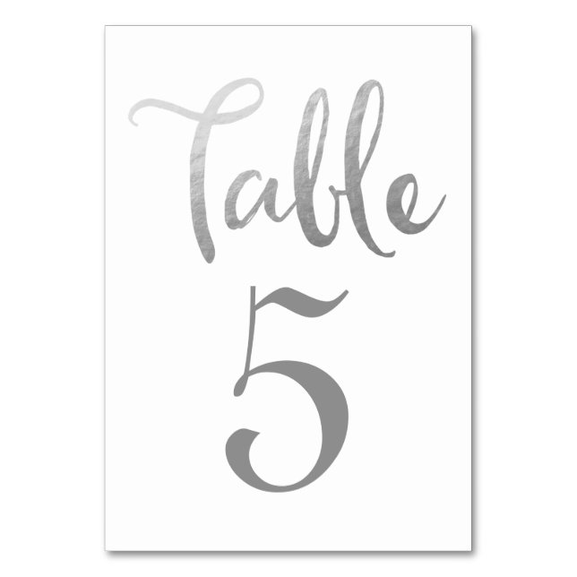 Silberhochzeitkarten für die Tischnummer Typografi (Vorderseite)