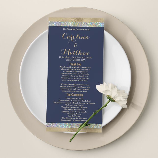 Silberholografischer Navy-Gold-Glitzer Programm (Navy blue gold silver holographic glitter Program)