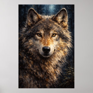 Silberholz Wolf Wildlife Art Poster