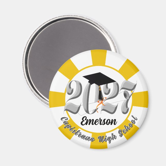 Silberklasse Abschluss 2027 Magnet (Vorderseite/Rückseite)