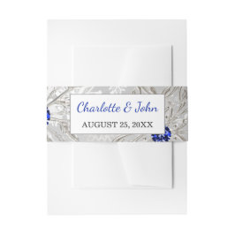 Silberkönigsblaue Schneeflocken Winter Hochzeit Einladungsbanderole