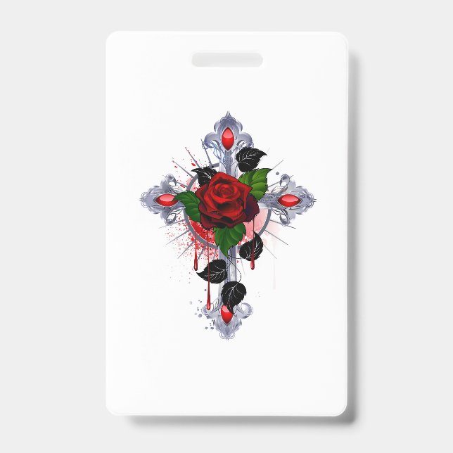 Silberkreuz mit Rote Rose Ausweis (Vorderseite)