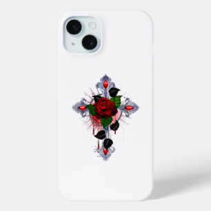 Silberkreuz mit Rote Rose Case-Mate iPhone Hülle