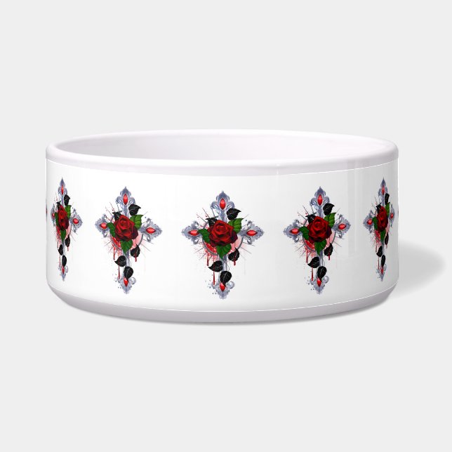 Silberkreuz mit Rote Rose Napf (Vorderseite)