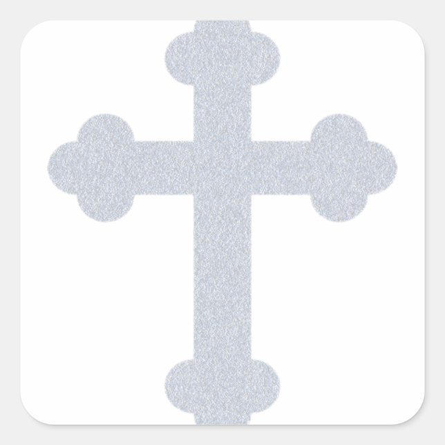 Silberkreuz Quadratischer Aufkleber (Vorderseite)