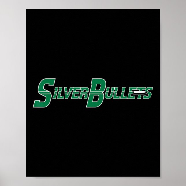 Silberkugeln Softll - Grün auf Navy  Poster (Vorne)