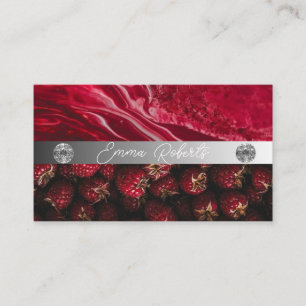 Silbermarmorkarte Rosa Diamantcoach Business Card Visitenkarte