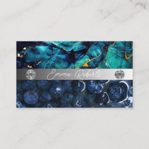 Silbermarmorkarte Rosa Diamantcoach Business Card Visitenkarte