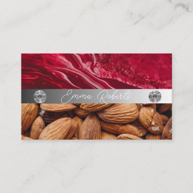 Silbermarmorkarte Rosa Diamantcoach Business Card Visitenkarte (Vorderseite)