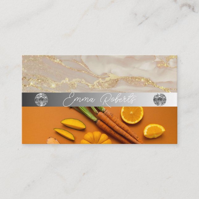 Silbermarmorkarte Rosa Diamantcoach Business Card Visitenkarte (Vorderseite)