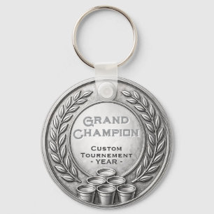 Silbermedaille Beer Pong Turniermeisterschaft Schlüsselanhänger
