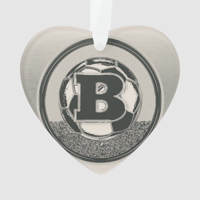 Silbermedaille-Fußball-Monogramm-Buchstabe B Ornament (Rückseite)