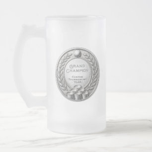 Silbermedaillen Beer Pong Turniersieg Mattglas Bierglas