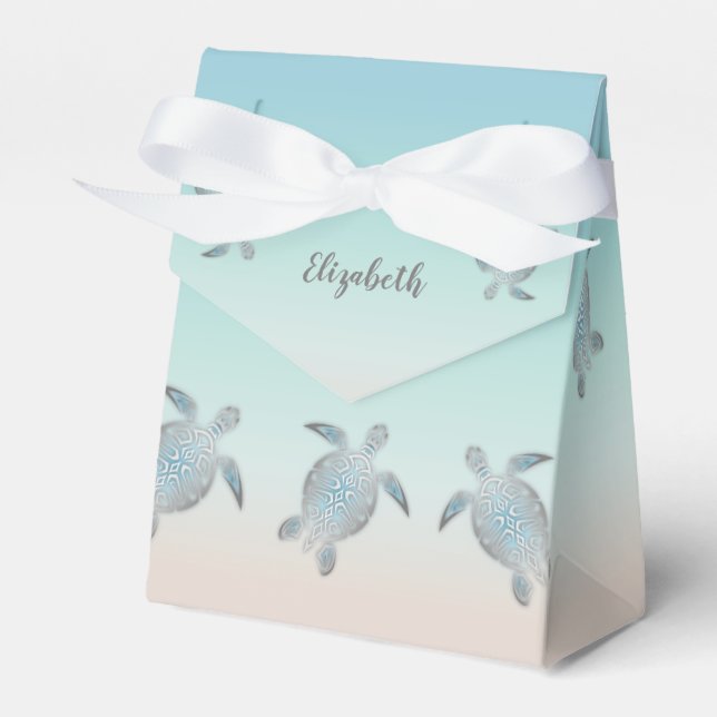 Silbermeerschildkröten Custom Birthday Favor Box Geschenkschachtel (Vorderseite)