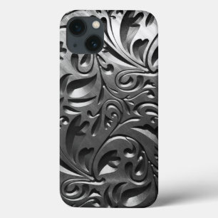 Silbermetallgravur aus abstraktem Graustahl Case-Mate iPhone Hülle