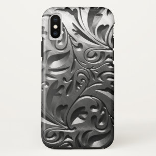 Silbermetallgravur aus abstraktem Graustahl Case-Mate iPhone Hülle