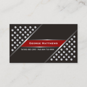 Silbermetallische Stifte schwarz-rote Visitenkarte
