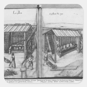 Silbermine von La Croix-aux-Mines, Lothringen Quadratischer Aufkleber