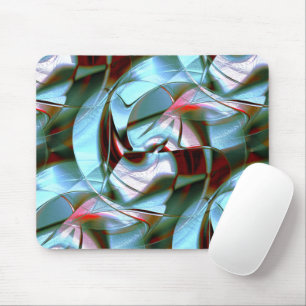 Silberminze in abstrakten Formen und graue Textur Mousepad