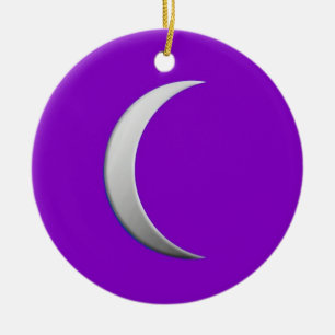 Silbermond - lila Hintergrund Keramik Ornament