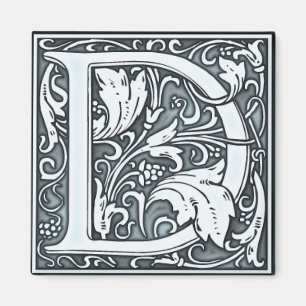 Silbermonogramm -G geblüht Magnet