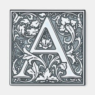 Silbermonogramm geblüht - A Magnet