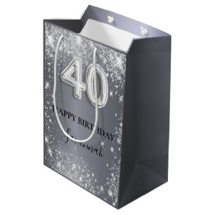 Silbername des 40. Glitzer Mittlere Geschenktüte