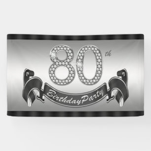 Silberne 80. Geburtstagsfeier Banner