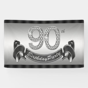 Silberne 90. Geburtstagsfeier Banner