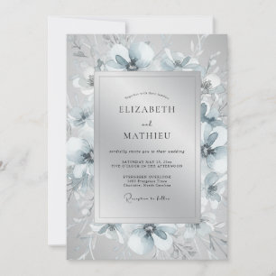 Silberne Ätherische Winterhochzeit Einladung