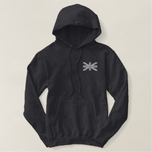Silberne Bestickter Hoodie