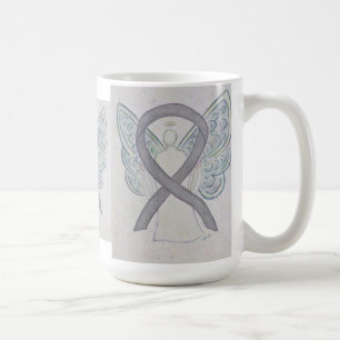 Silberne Bewusstsein Ribbon Engel Art Tasse