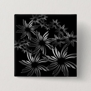 Silberne Blume Button