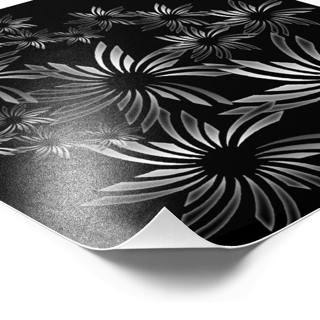 Silberne Blume Fotodruck (Ecke)